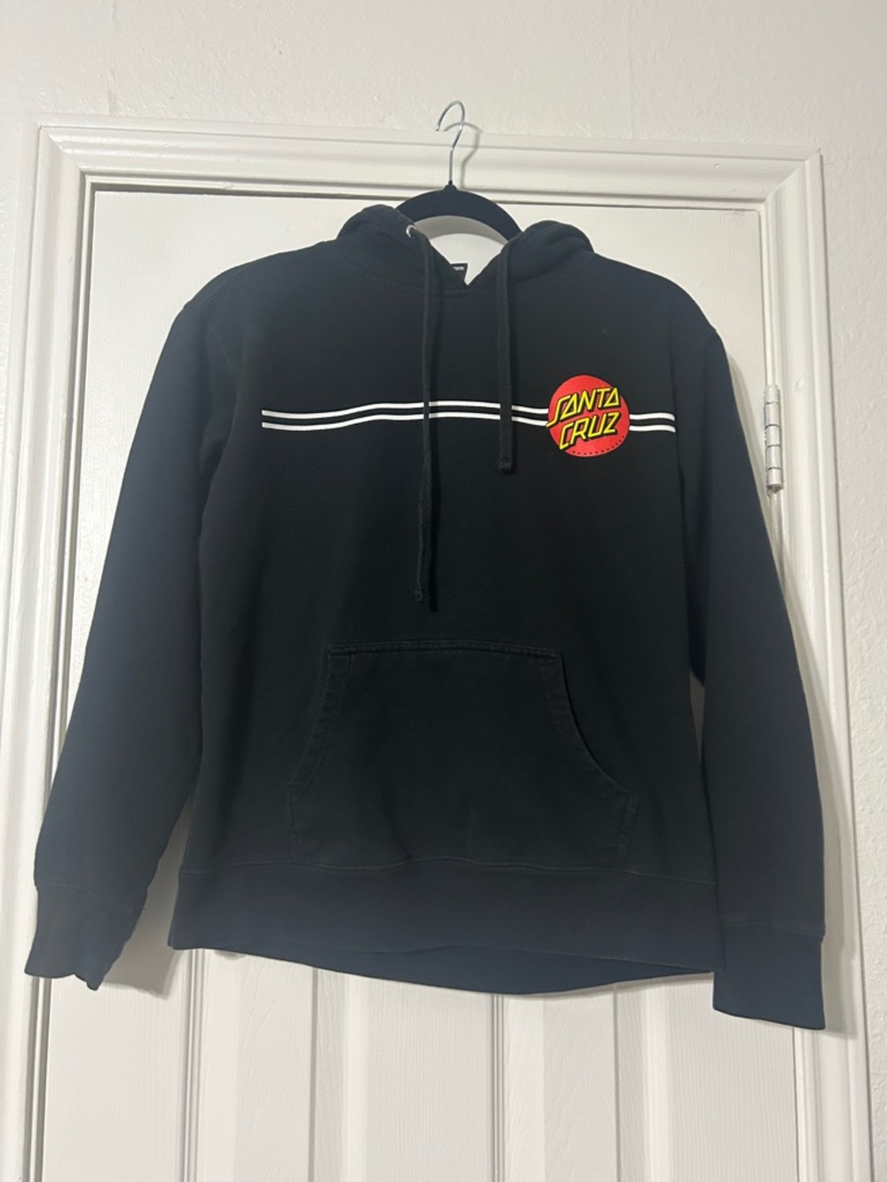 Santa Cruz Skateboards Black Hoodie with Red & Yellow Logo